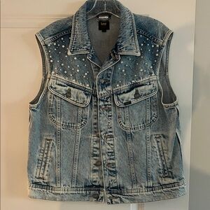 Lee Light Blue Studded Denim Vest